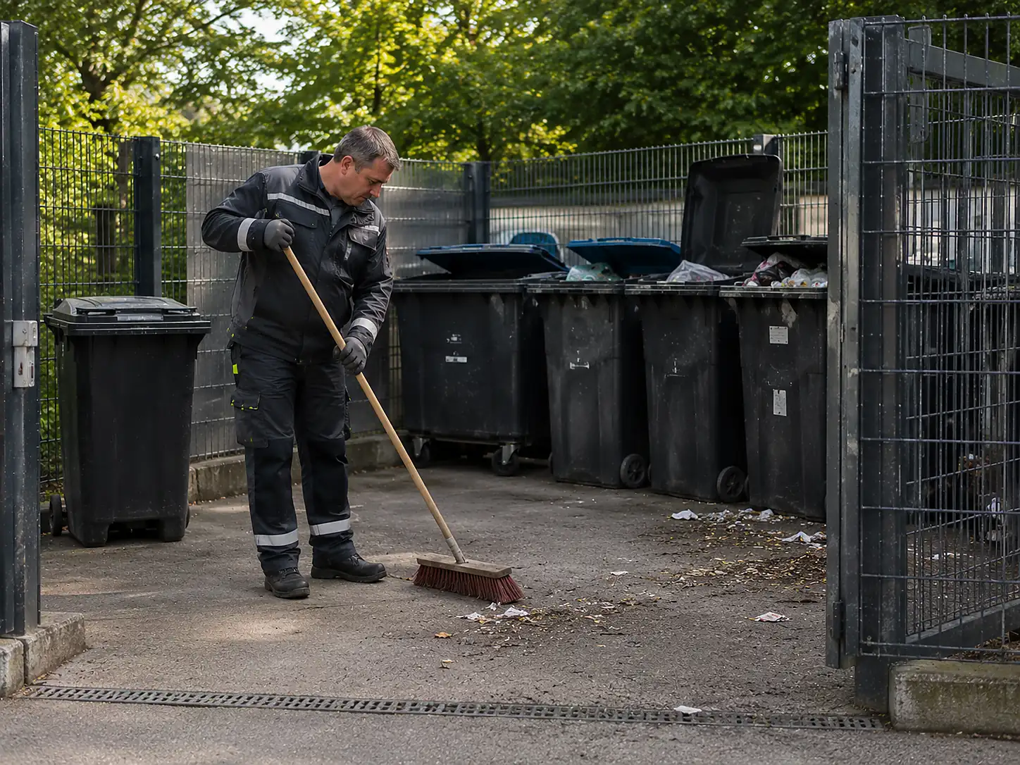 Müllplatz reinigen in Düren